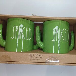 Rae Dunn Spiked Cactus Shaped Mug Set 16 oz
